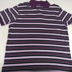 Roundtree & Yorke Button Down Shirt Mens Large Purple and black Short Sleeve